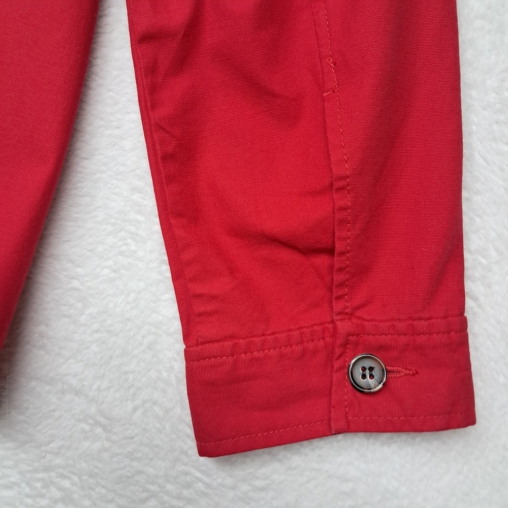 NWOT Talbots Tailored Utility Jacket Womens XL Red Canvas Field Coat Button Up - Picture 5 of 11